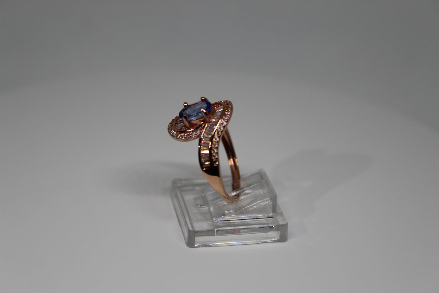 Tanzanite Ring in Rose Gold Plated 925 Sterling Silver