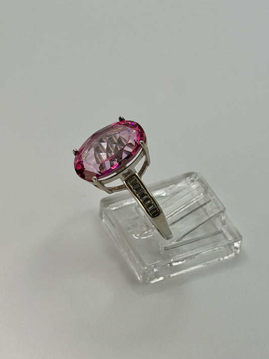 5 Ct Natural Pink Topaz Ring