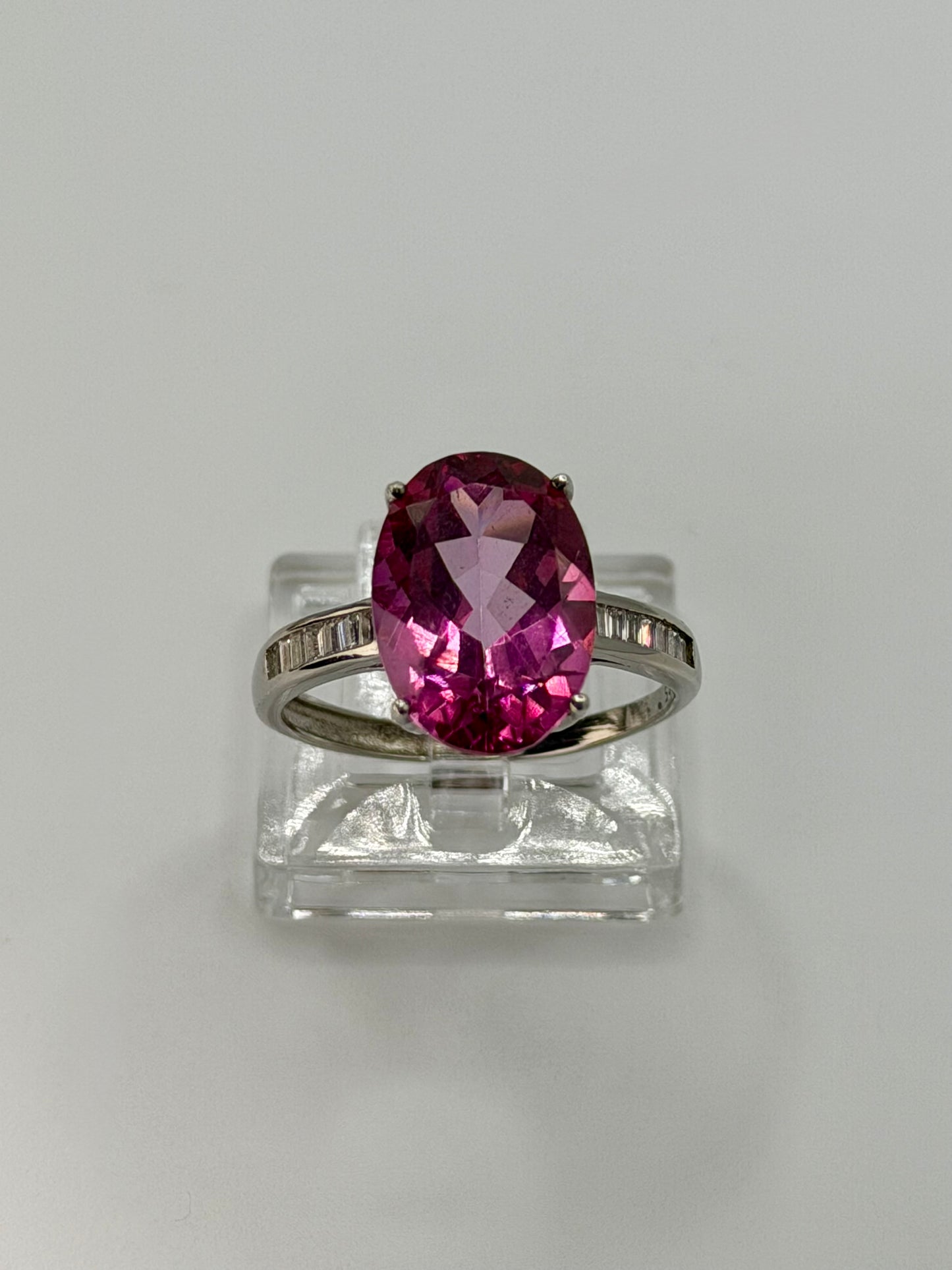 5 Ct Natural Pink Topaz Ring