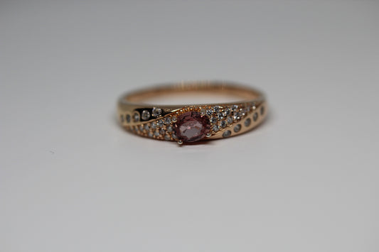 Rare Malaya Garnet Ring| 925 Rose Gold Plated