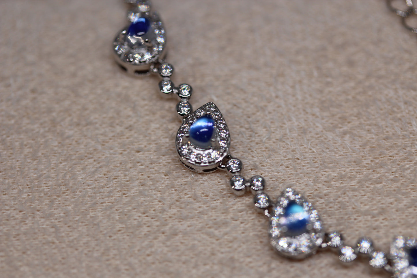 Natural Moonstone Bracelet in 925 Sterling Silver