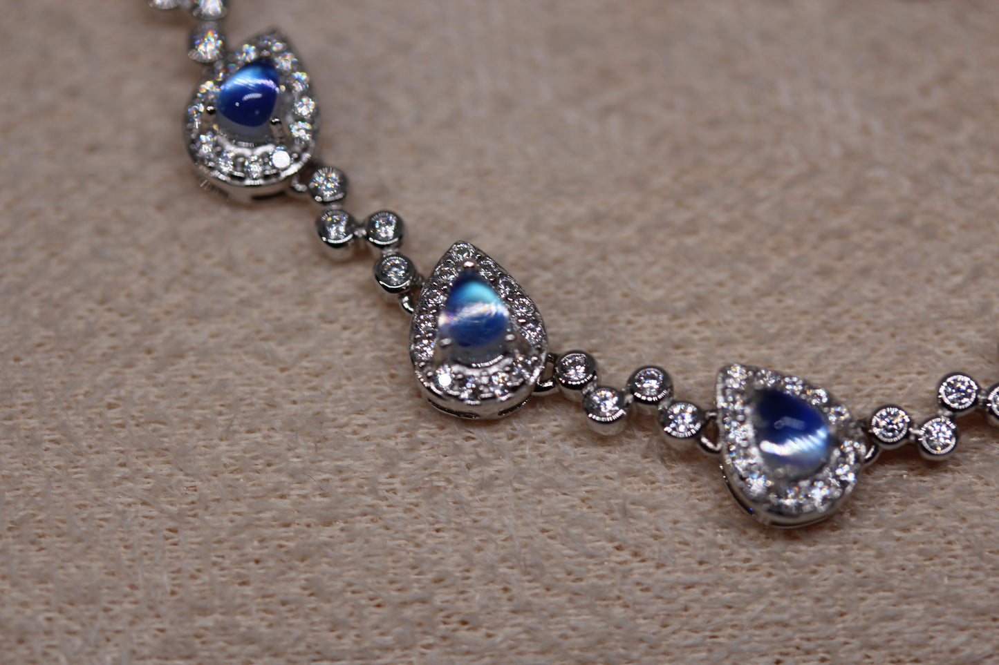 Natural Moonstone Bracelet in 925 Sterling Silver