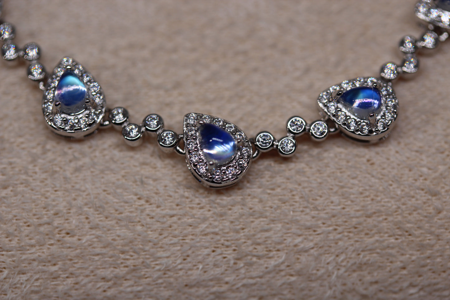 Natural Moonstone Bracelet in 925 Sterling Silver