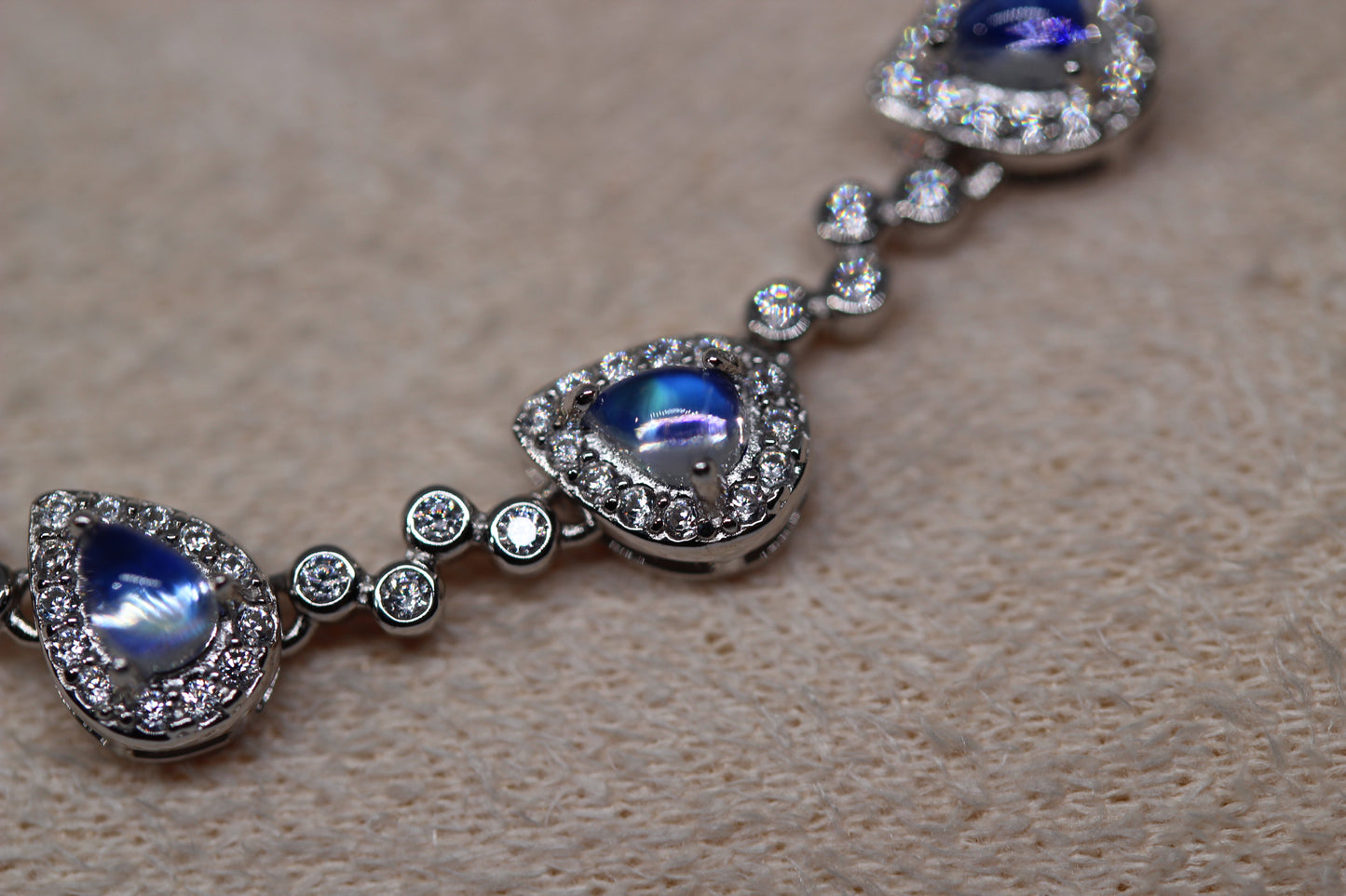 Natural Moonstone Bracelet in 925 Sterling Silver