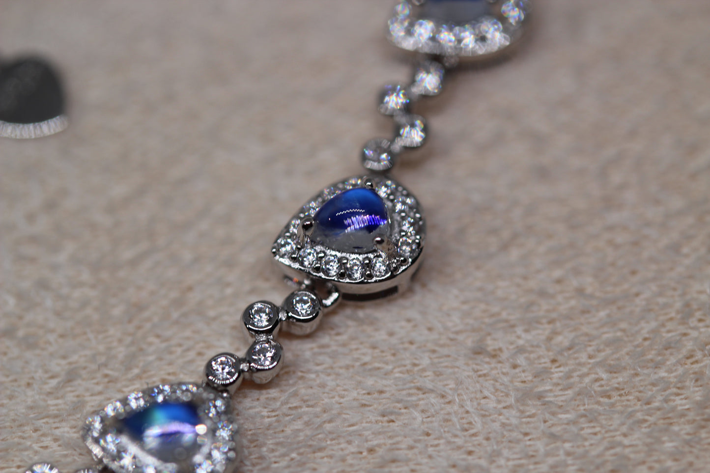Natural Moonstone Bracelet in 925 Sterling Silver