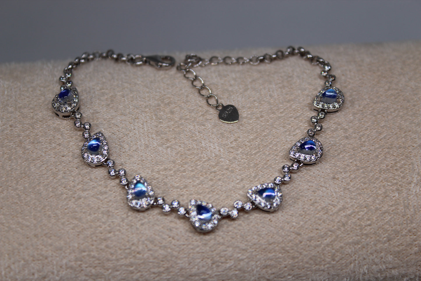 Natural Moonstone Bracelet in 925 Sterling Silver
