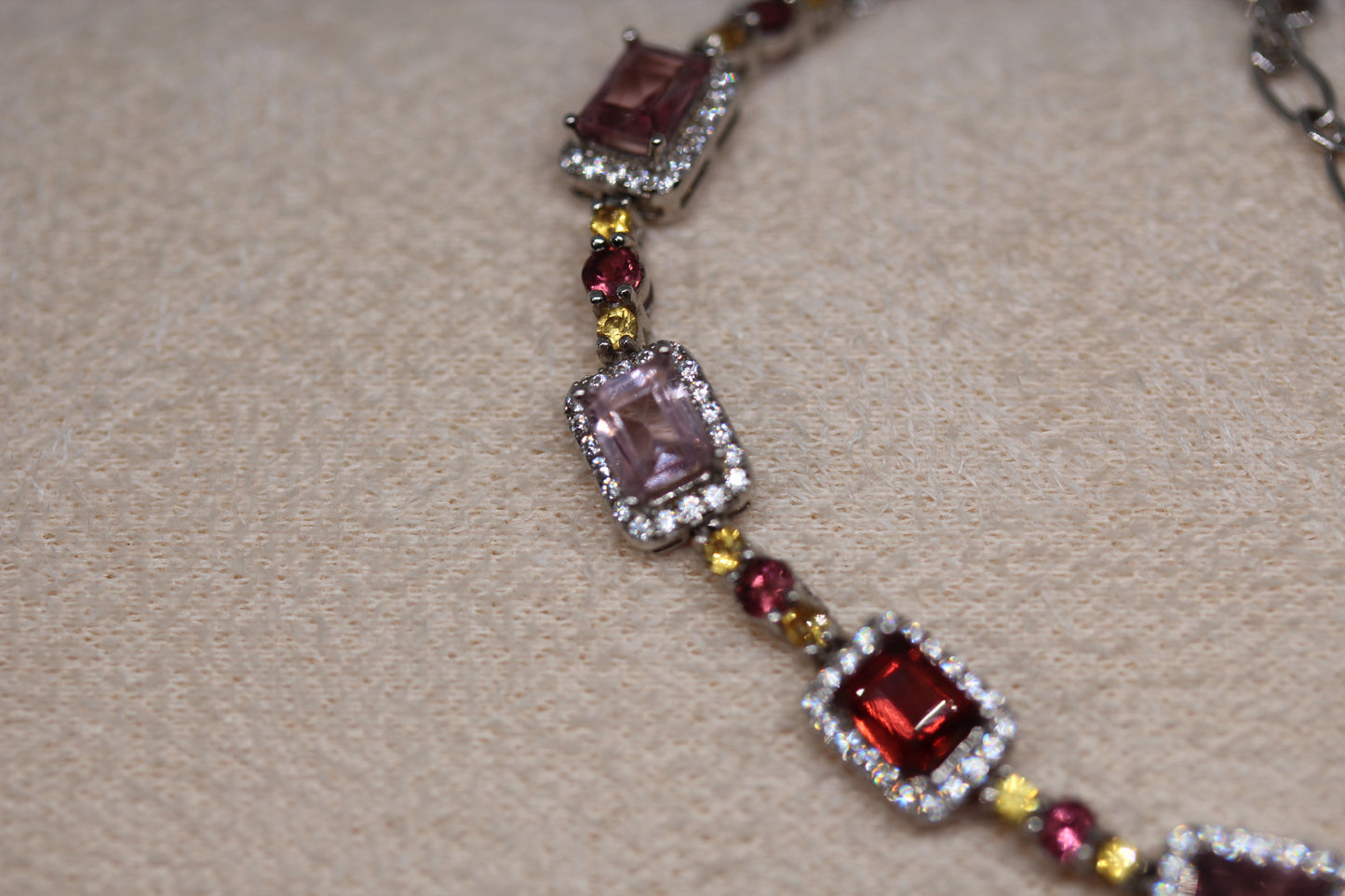 Colorful Spinel Bracelet in 925 Sterling Silver