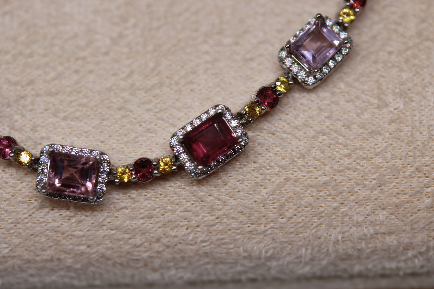 Colorful Spinel Bracelet in 925 Sterling Silver