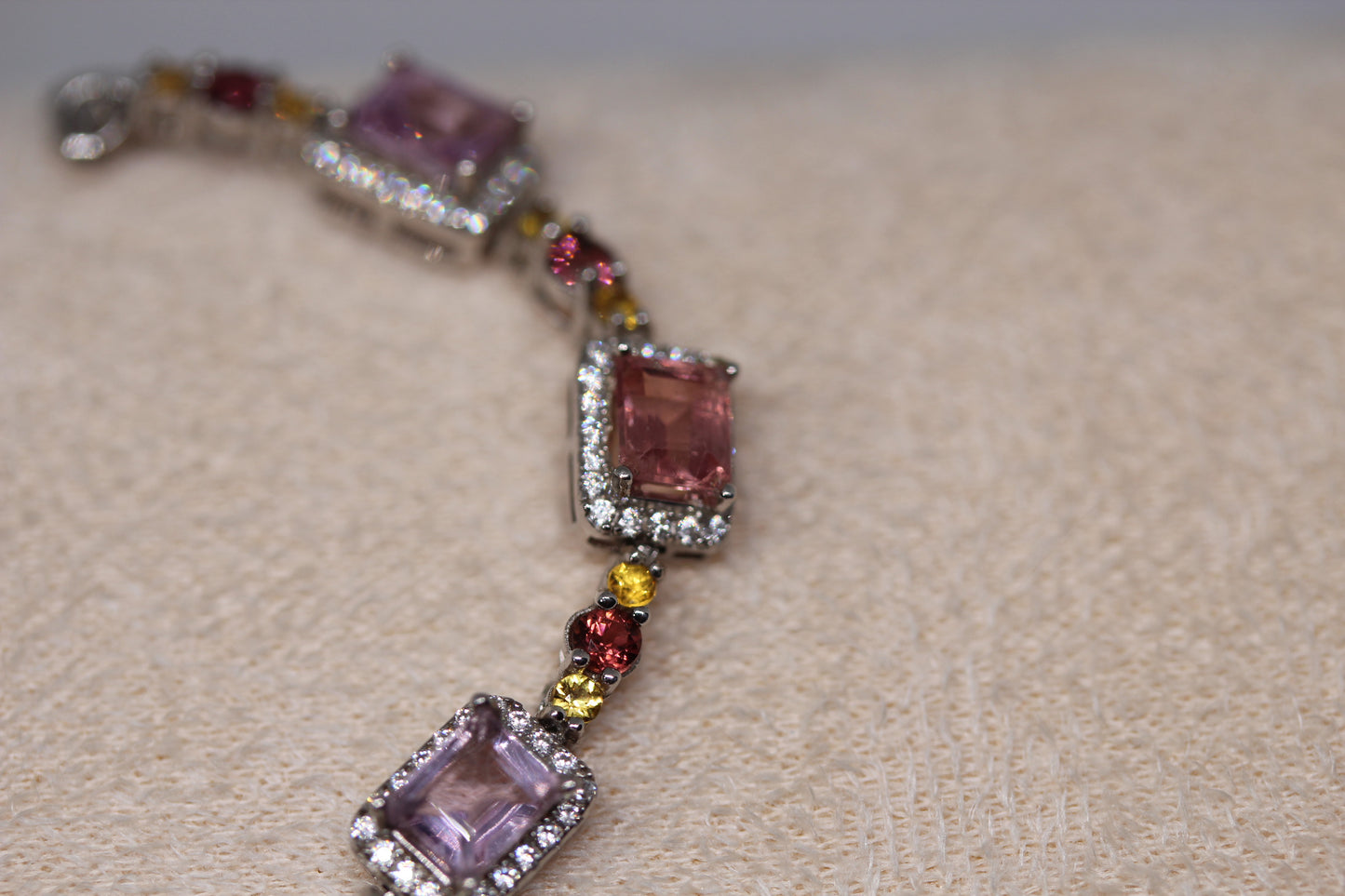 Colorful Spinel Bracelet in 925 Sterling Silver