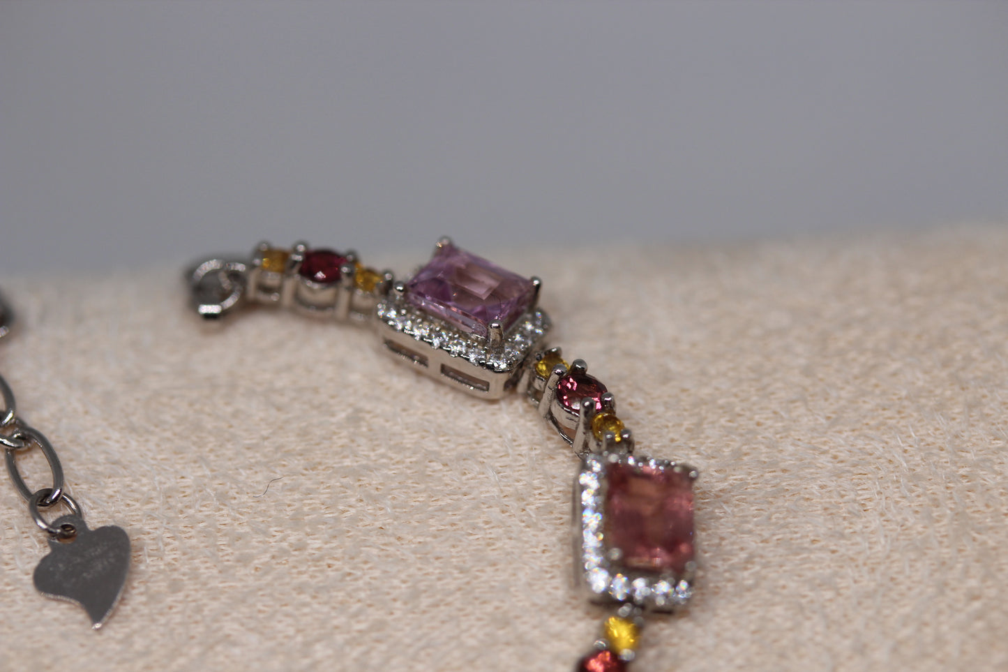 Colorful Spinel Bracelet in 925 Sterling Silver