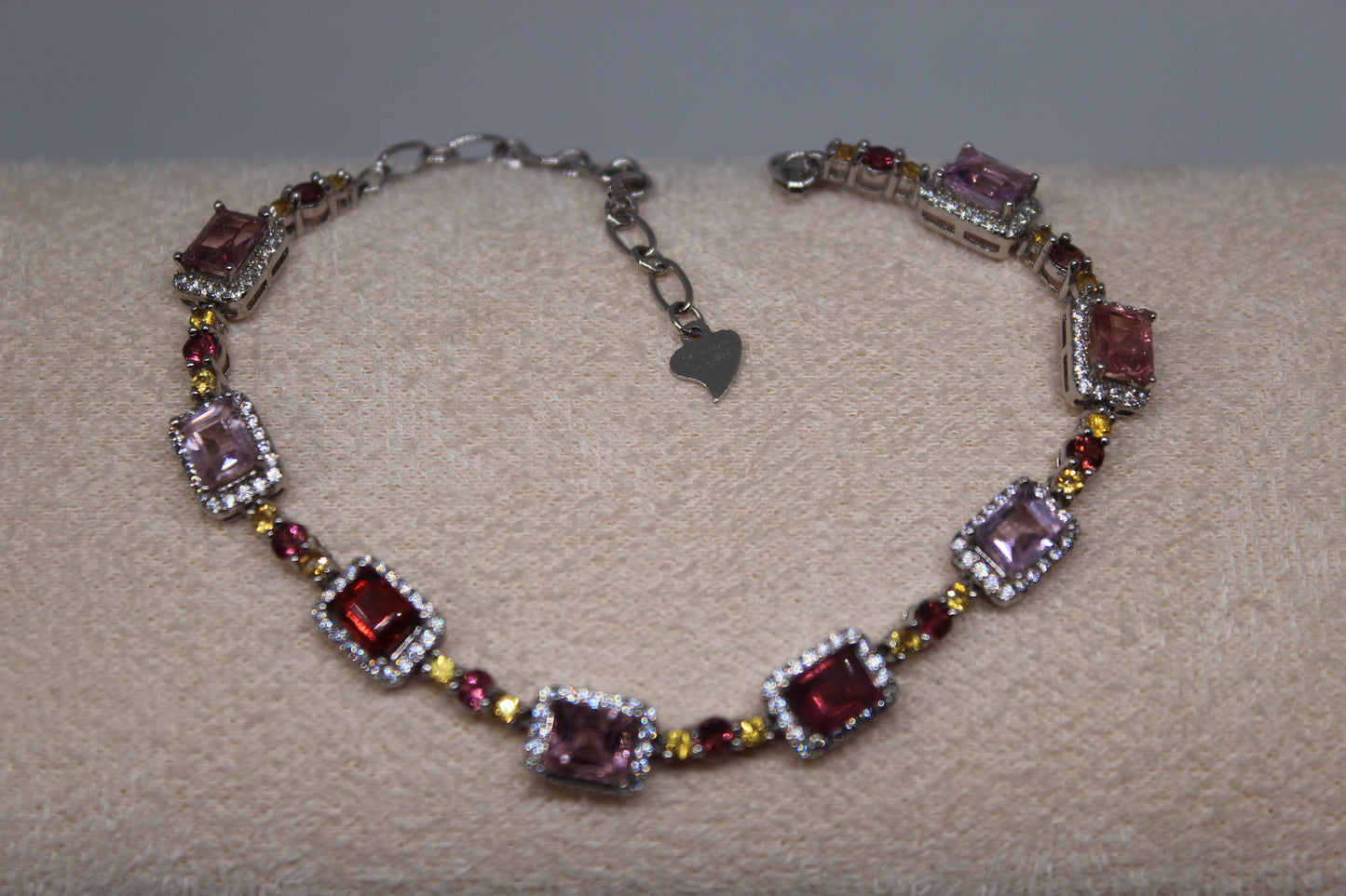 Colorful Spinel Bracelet in 925 Sterling Silver
