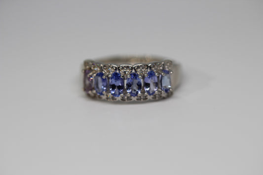 Natural Tanzanite Ring in 925 Sterling Silver