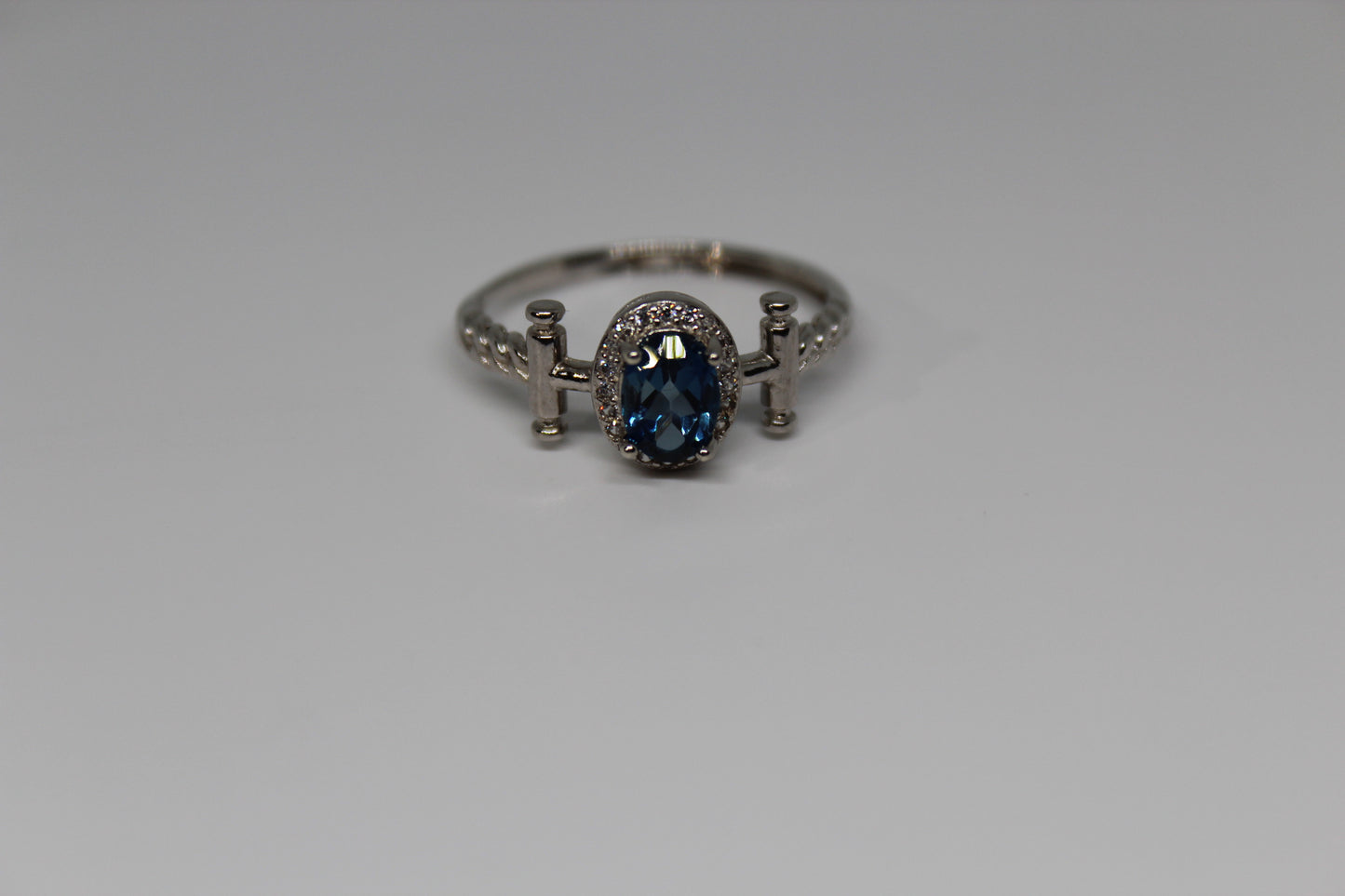 London Blue Topaz ring in 925 Sterling Silver
