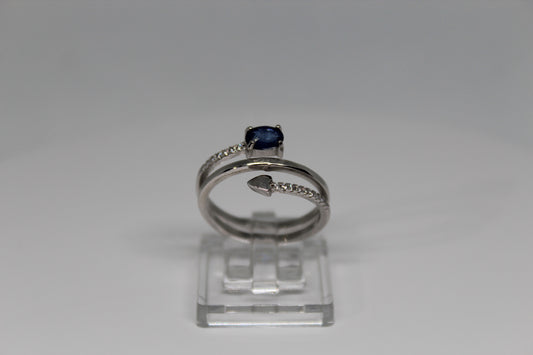 Blue Sapphire Ring in 925 Sterling Silver