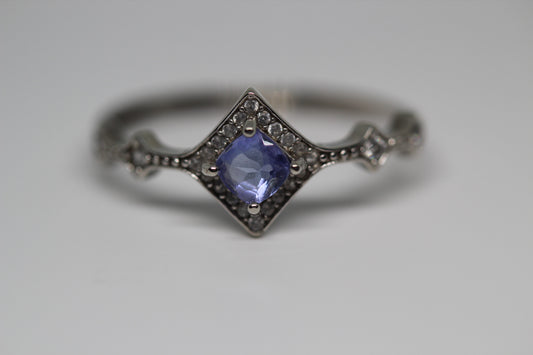 Cornflower Sapphire Ring in 925 Sterling Silver