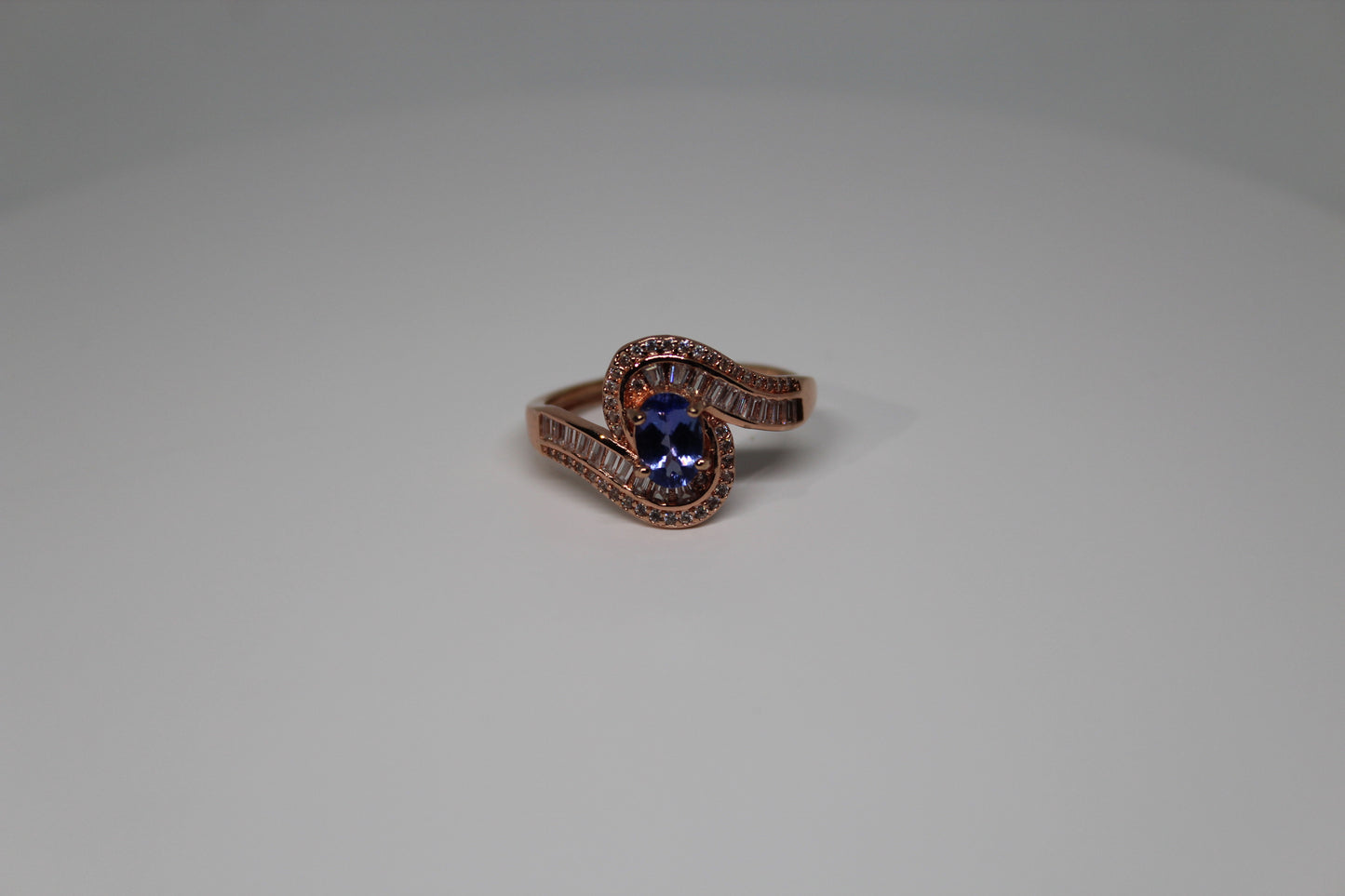 Tanzanite Ring in Rose Gold Plated 925 Sterling Silver
