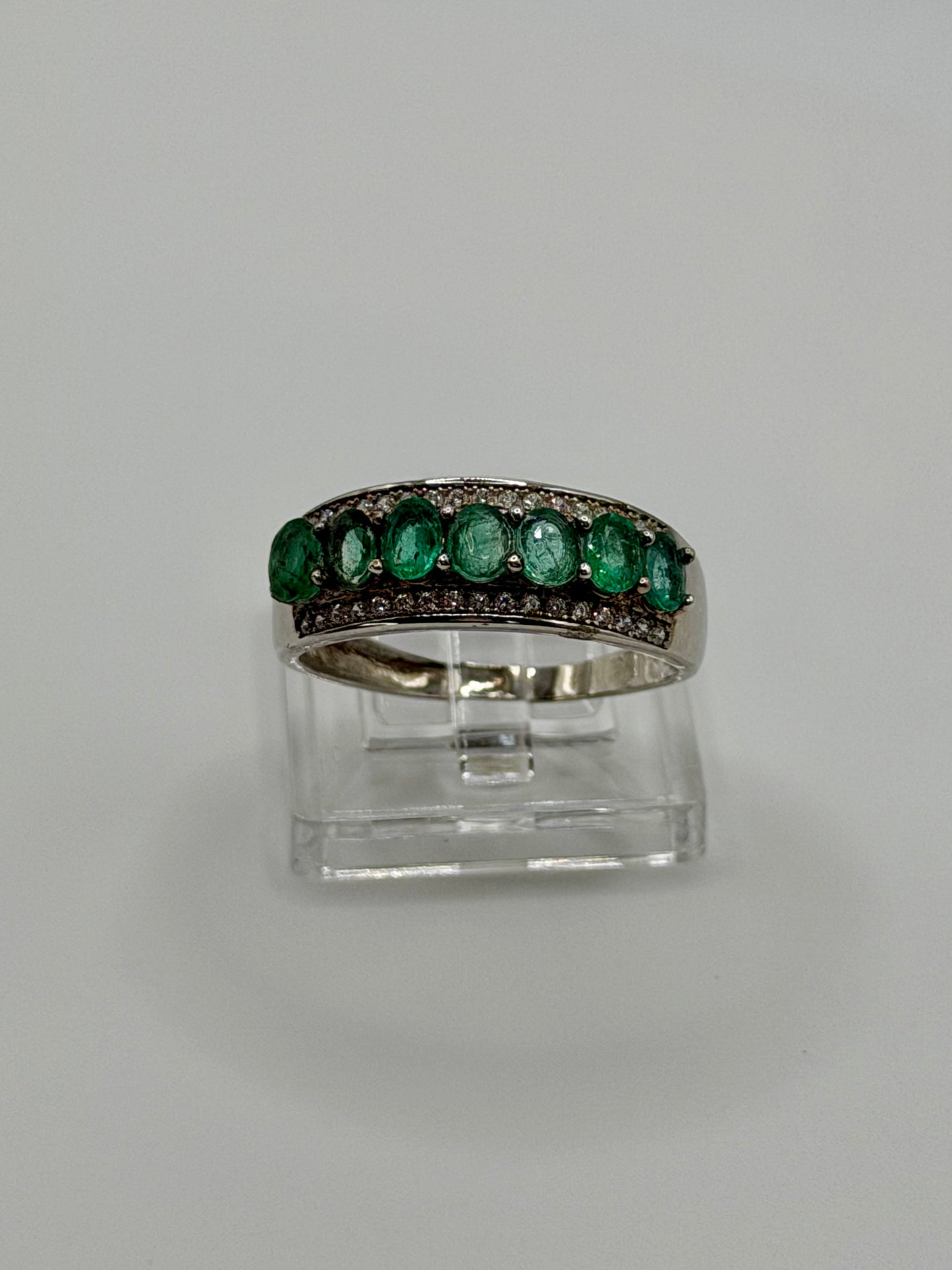 Natural Zambian Emerald Band Ring – 1.26 CT Total Weight