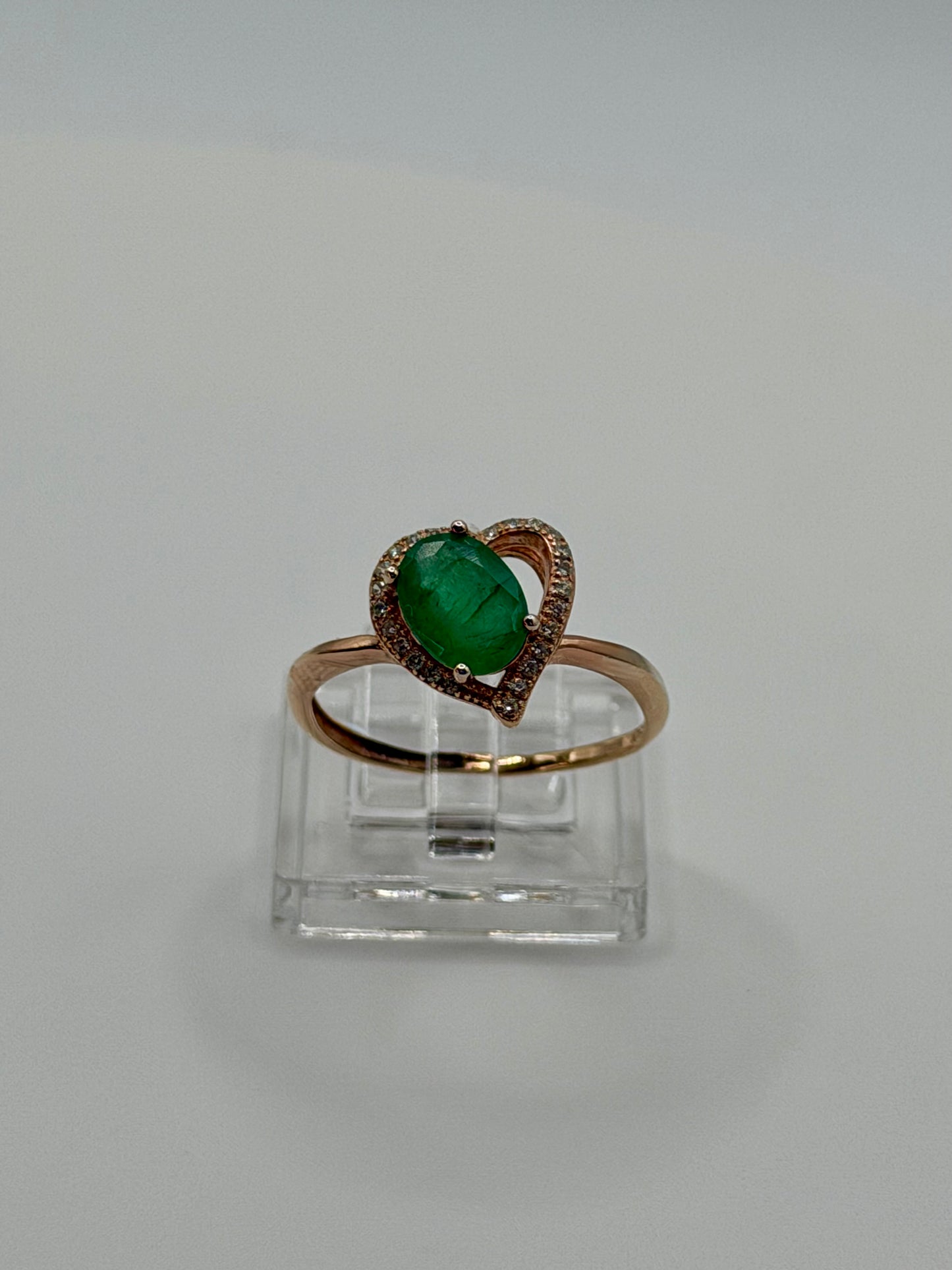 Natural Zambian Emerald Heart Ring – 1.25 CT