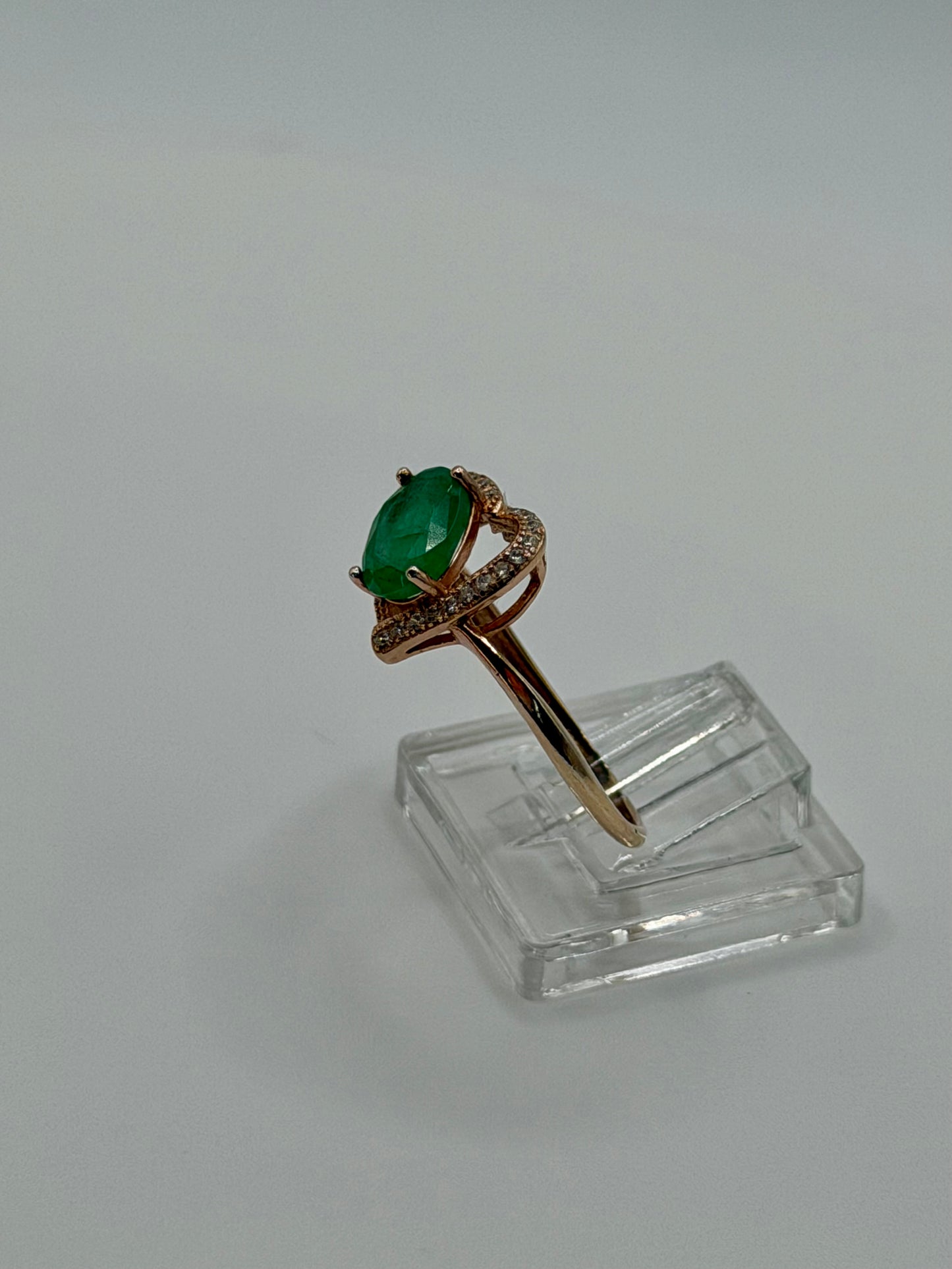 Natural Zambian Emerald Heart Ring – 1.25 CT
