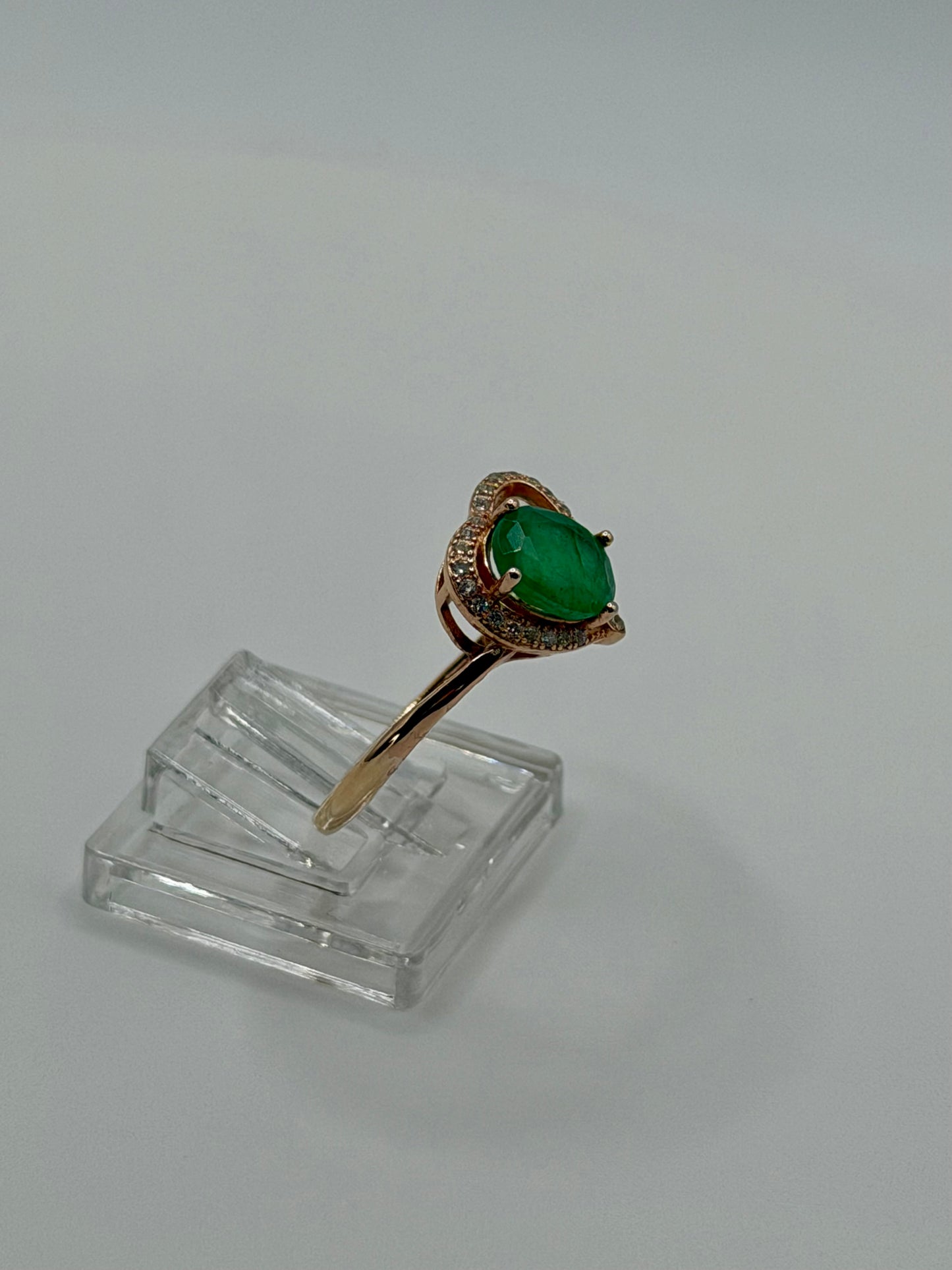 Natural Zambian Emerald Heart Ring – 1.25 CT