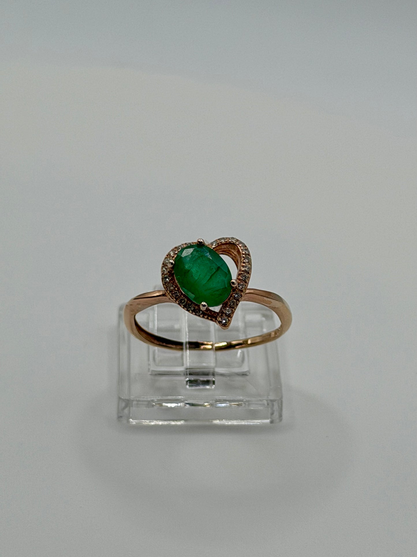 Natural Zambian Emerald Heart Ring – 1.25 CT
