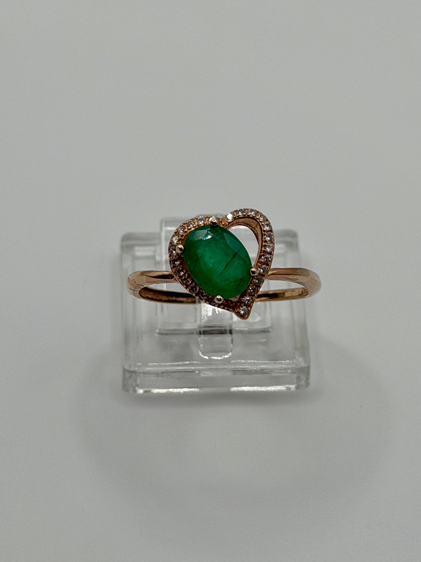 Natural Zambian Emerald Heart Ring – 1.25 CT