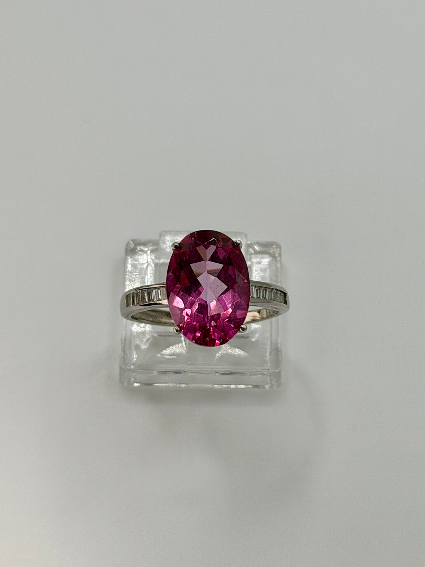 5 Ct Natural Pink Topaz Ring