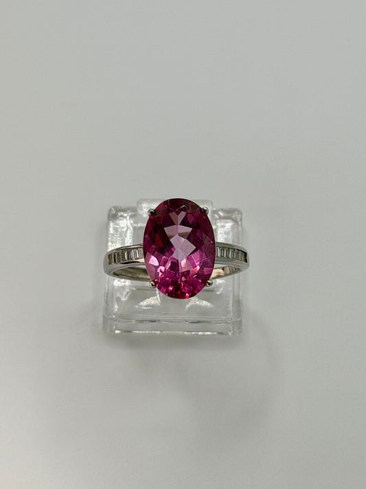 5 Ct Natural Pink Topaz Ring